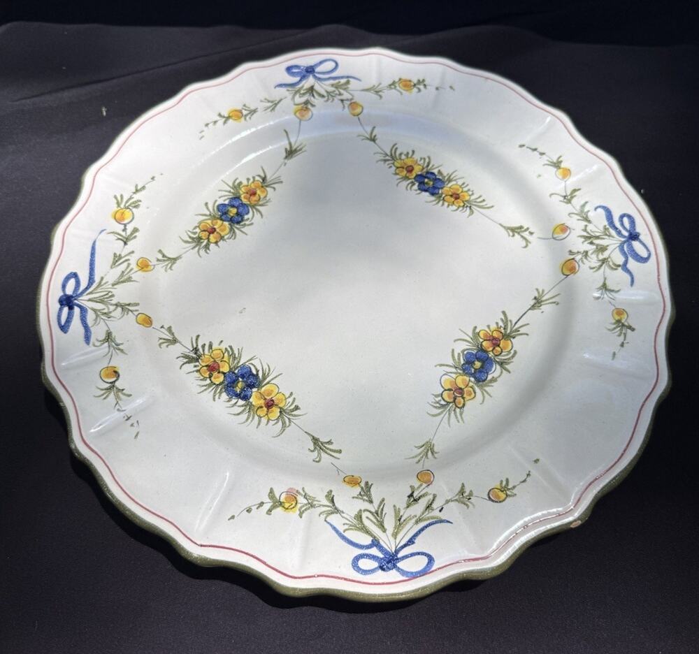 VINTAGE PV ITALY POTTERY FAIENCE Serving Platter Charger 13”